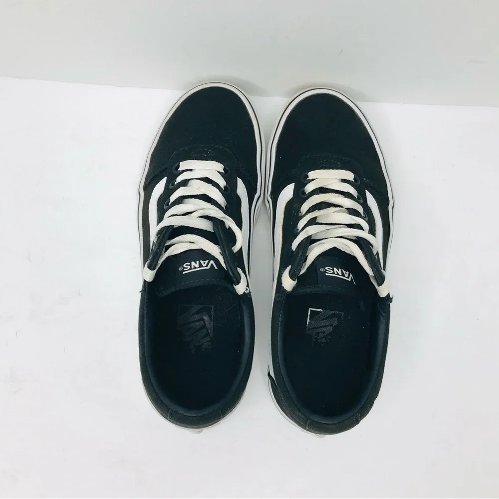 Vans off the wall low top canvas skate shoes black white women’s size 6.5 - Picture 5 of 8